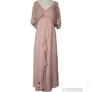 Gown gallery Wedding Guest Dresses for Women Lace cape long Chiffon Formal dress